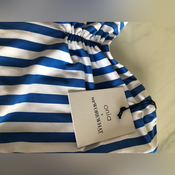 Blue and White Striped Swimsuit - Picture 8 of 8